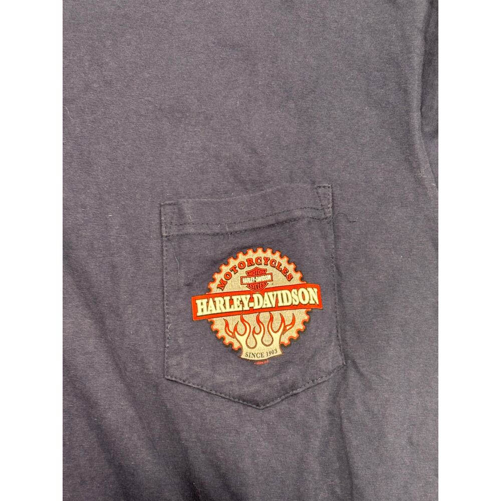 2004 Vintage Harley Davidson Orlando Florida Pocket T-Shirt Navy Blue Men's XL - Picture 3 of 7